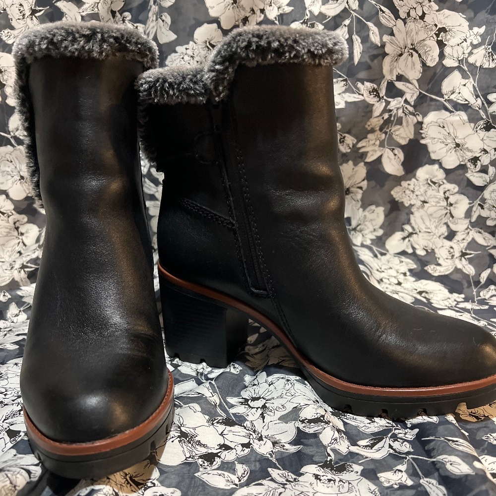 Naturalizer Black Valene Platform Heeled Leather Boots
